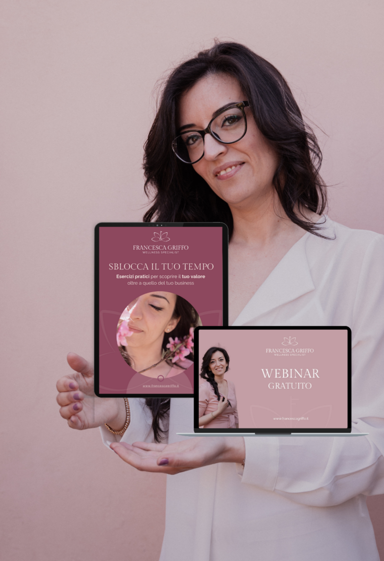 francesca griffo con mockup guida e webinar